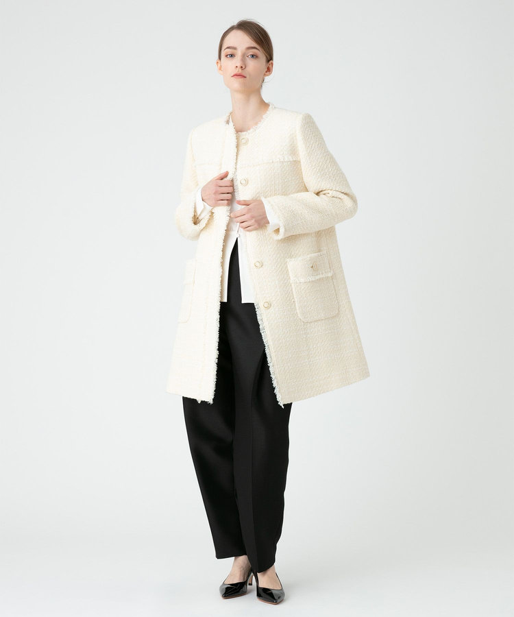 LOULOU WILLOUGHBY 【LOULOU WILLOUGHBY】シルクウールタックパンツ ブラック (95)