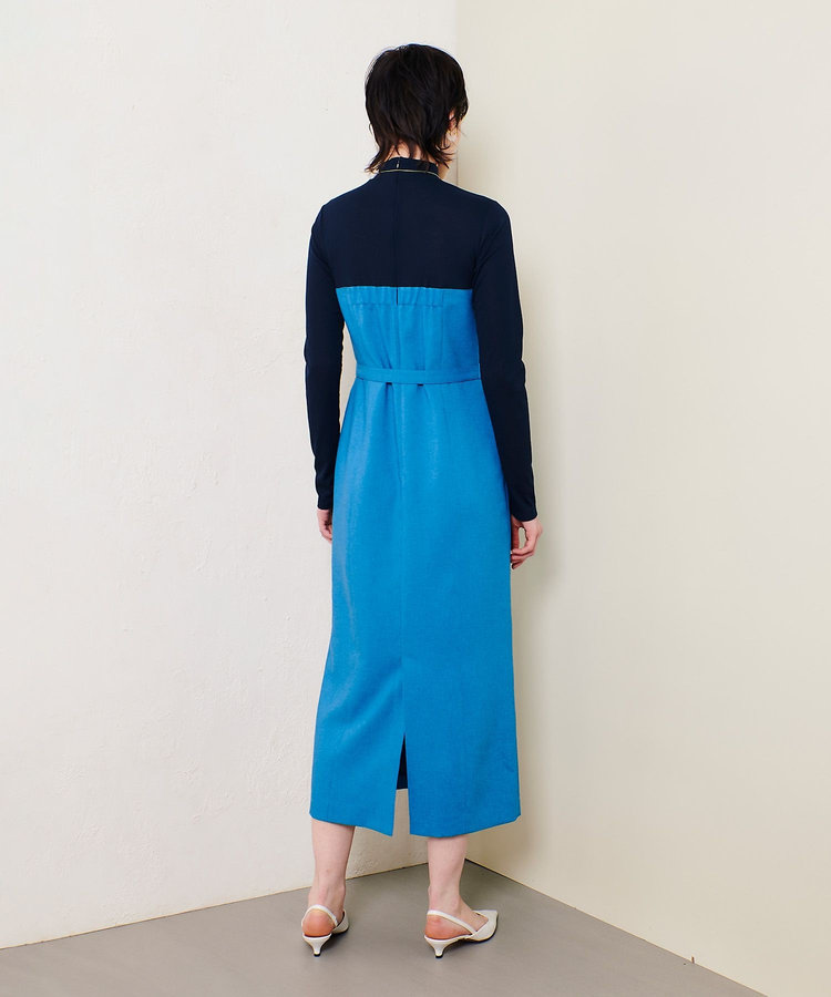 allureville スラブオックステレコドッキングワンピース ブルー (61)