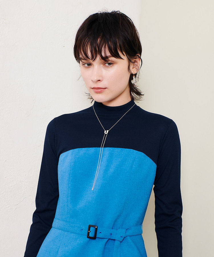 allureville スラブオックステレコドッキングワンピース ブルー (61)