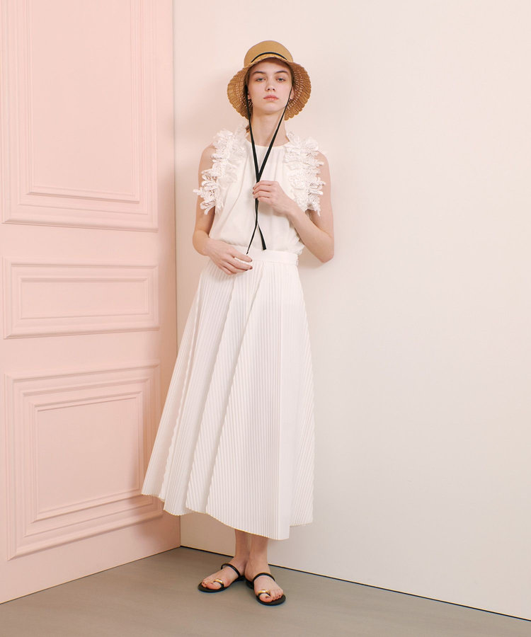 LOULOU WILLOUGHBY 【LOULOU WILLOUGHBY】ランダムアコーディオンプリーツスカート ホワイト (01)