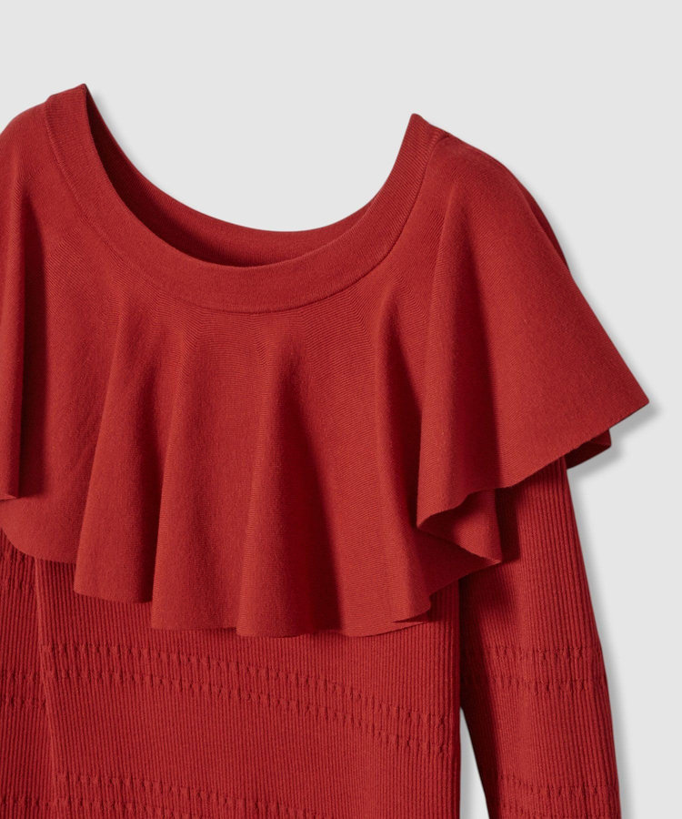 LOULOU WILLOUGHBY 【LOULOU WILLOUGHBY】ラッフルオフショルプルオーバー レッド (43)