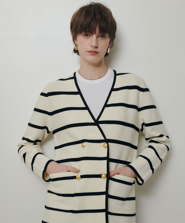 ガーターノーカラーニットジャケット|allureville OFFICIAL SITE