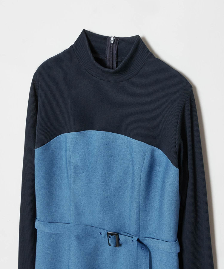 allureville スラブオックステレコドッキングワンピース ブルー (61)