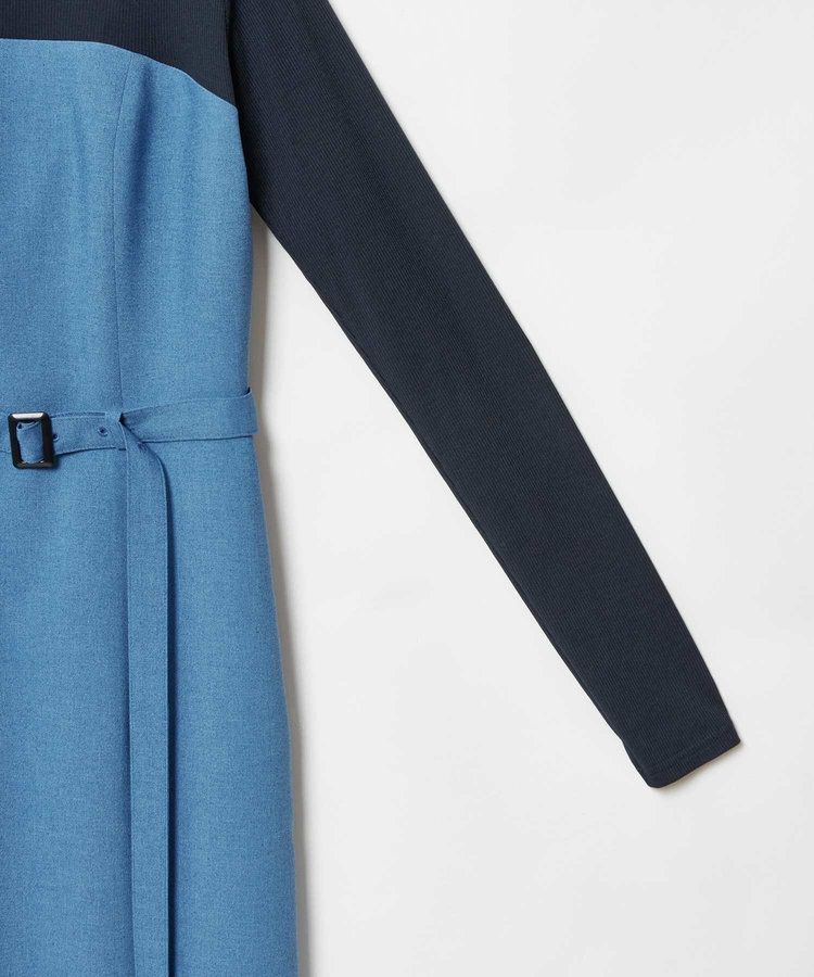 allureville スラブオックステレコドッキングワンピース ブルー (61)