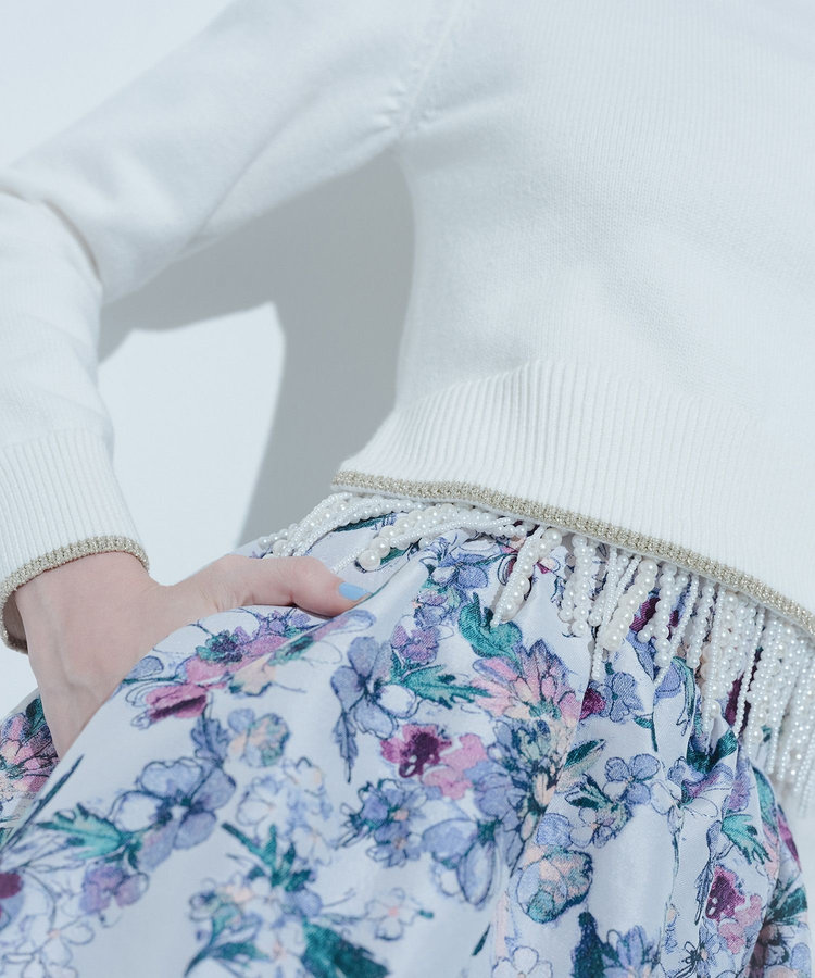 LOULOU WILLOUGHBY 【LOULOU WILLOUGHBY】パールフリンジフェザープルオーバー オフホワイト (02)