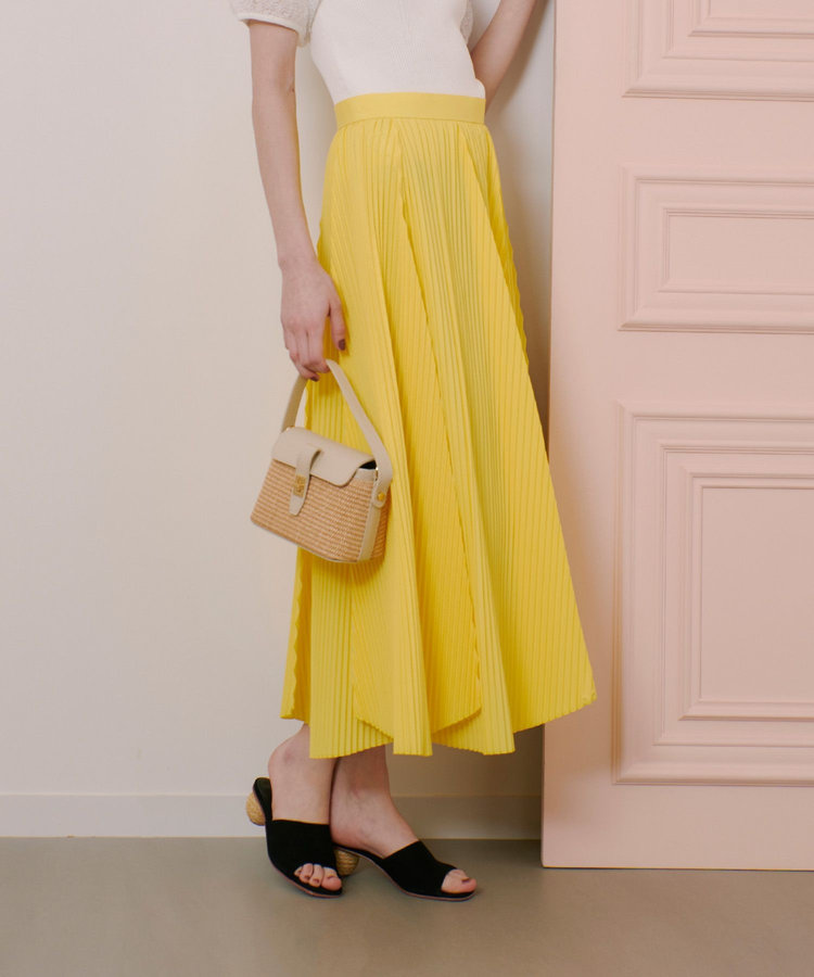 LOULOU WILLOUGHBY 【LOULOU WILLOUGHBY】ランダムアコーディオンプリーツスカート イエロー (21)