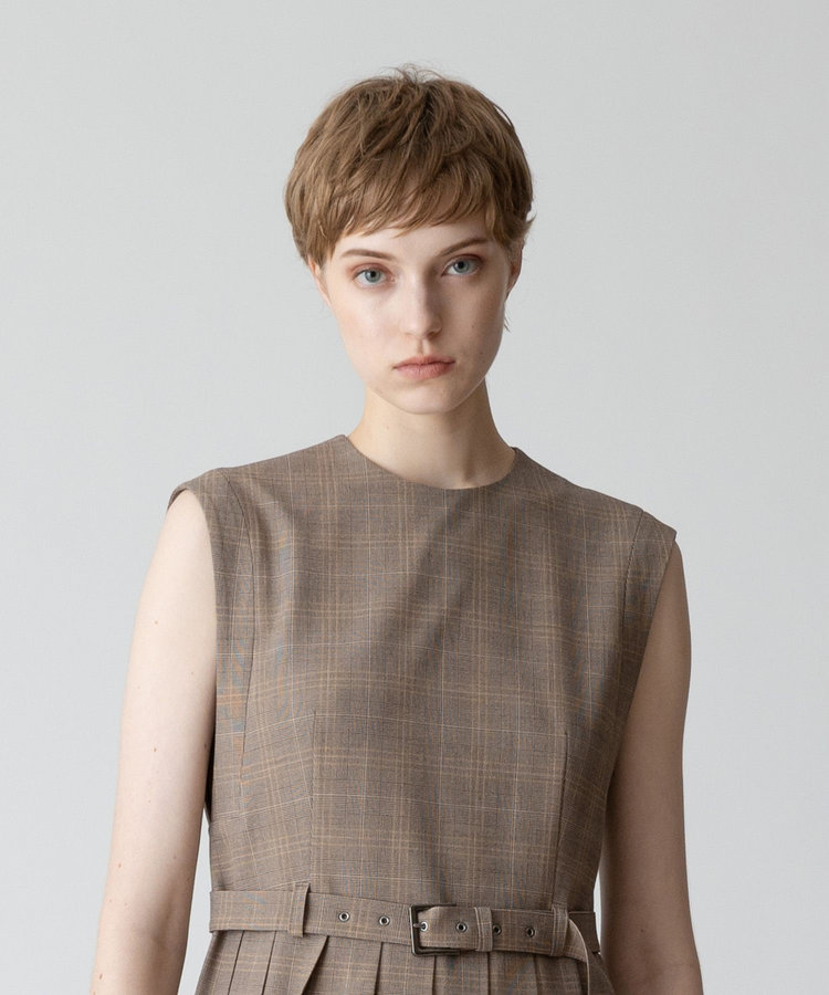 allureville 【allureville×otona MUSE】TRトロサイドスリットプリーツワンピース ブラウン (81)