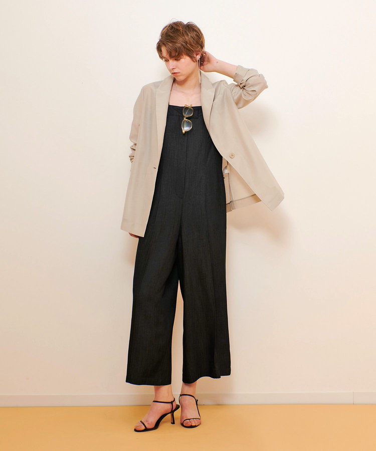 allureville セルリアデニムサロペットパンツ ブラック (95)