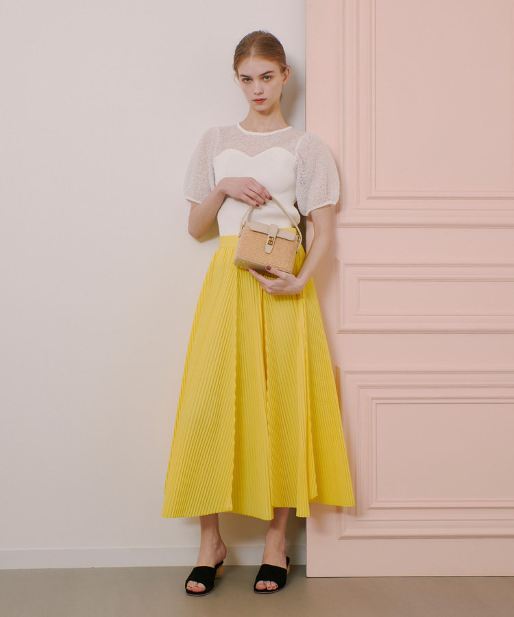 LOULOU WILLOUGHBY 【LOULOU WILLOUGHBY】ランダムアコーディオンプリーツスカート イエロー (21)