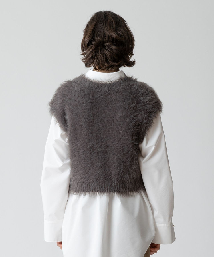 allureville シャギーオーバー2WAYベスト チャコールグレー (94)