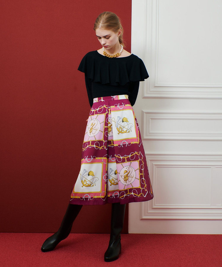 LOULOU WILLOUGHBY 【LOULOU WILLOUGHBY】ラッフルオフショルプルオーバー ブラック (95)