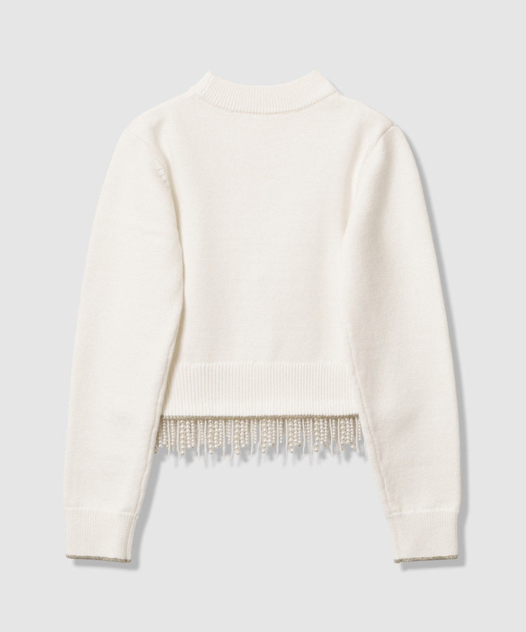 LOULOU WILLOUGHBY 【LOULOU WILLOUGHBY】パールフリンジフェザープルオーバー オフホワイト (02)