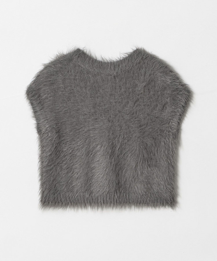 allureville シャギーオーバー2WAYベスト チャコールグレー (94)