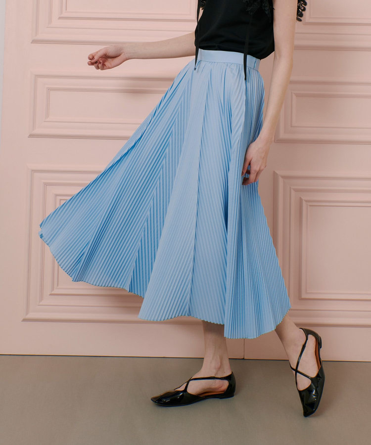 LOULOU WILLOUGHBY 【LOULOU WILLOUGHBY】ランダムアコーディオンプリーツスカート サックス (63)