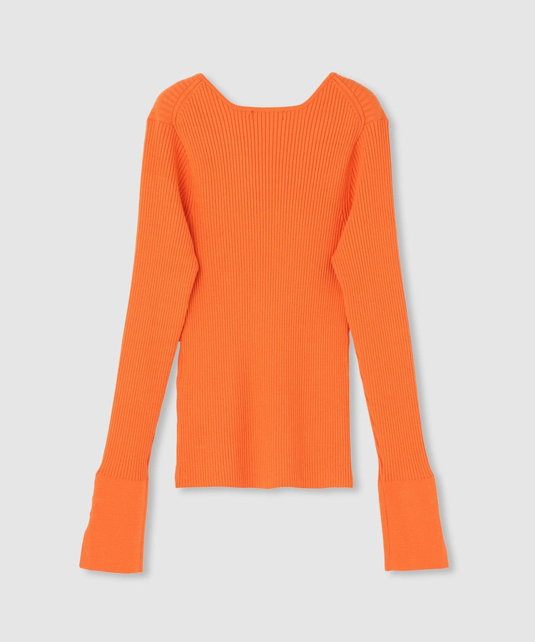 allureville 袖釦Vネックプルオーバー オレンジ (31)