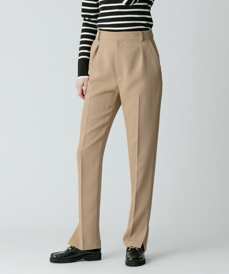 allureville サイドスリットテーパードパンツ ベージュ (11)