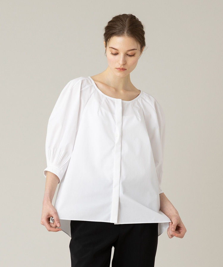 LOULOU WILLOUGHBY 【LOULOU WILLOUGHBY】タックスリーブブラウス ホワイト (01)