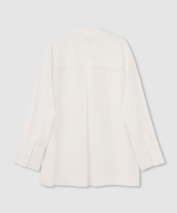 allureville ダンガリーバンドカラーシャツ オフホワイト (02)