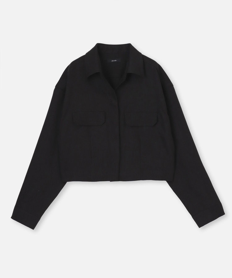 allureville バックギャザーステンカラーブルゾン ブラック (95)