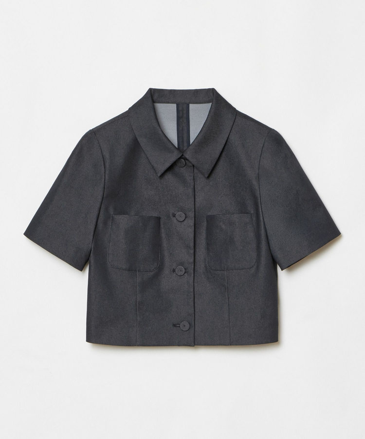 LOULOU WILLOUGHBY 【LOULOU WILLOUGHBY】シャンブレー半袖ジャケット ネイビー (65)