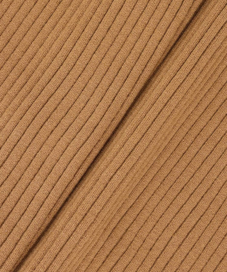 allureville 袖釦Vネックプルオーバー キャメル (84)