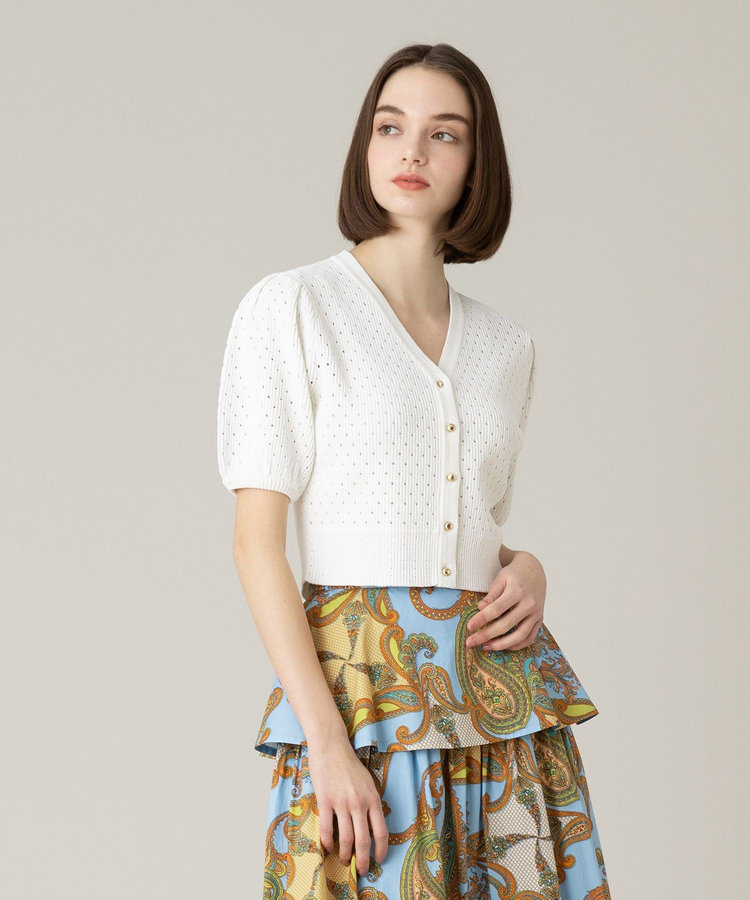 LOULOU WILLOUGHBY 【LOULOU WILLOUGHBY】アイレットポインテールカーディガン オフホワイト (02)