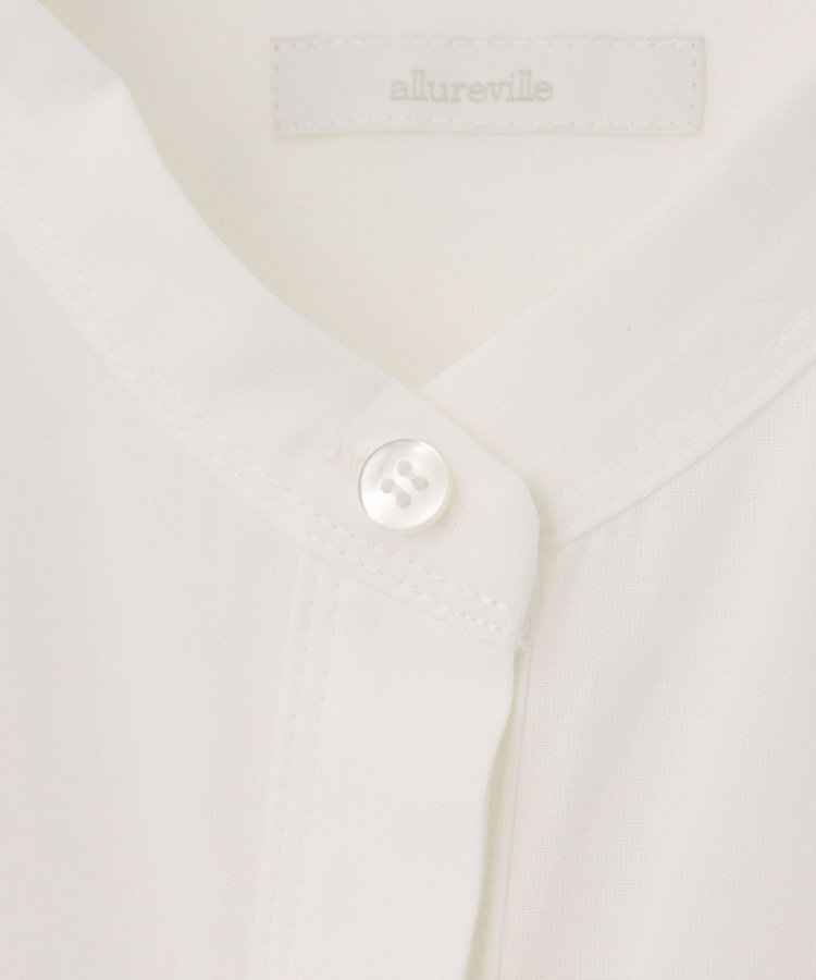allureville ダンガリーバンドカラーシャツ オフホワイト (02)