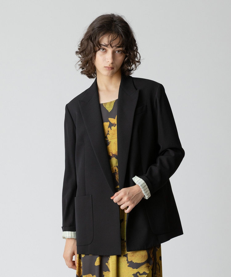 allureville ウールボタンレスジャケット ブラック (95)