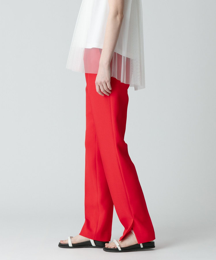 allureville サイドスリットテーパードパンツ レッド (43)