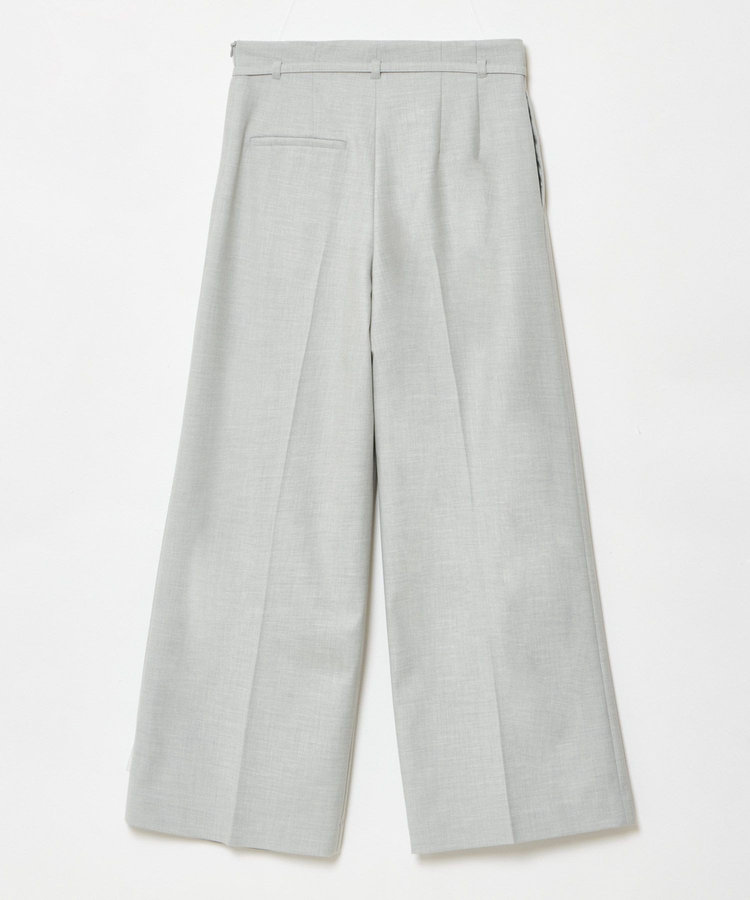 allureville ポリエステル/Wストレッチタックパンツ ライトグレー (91)