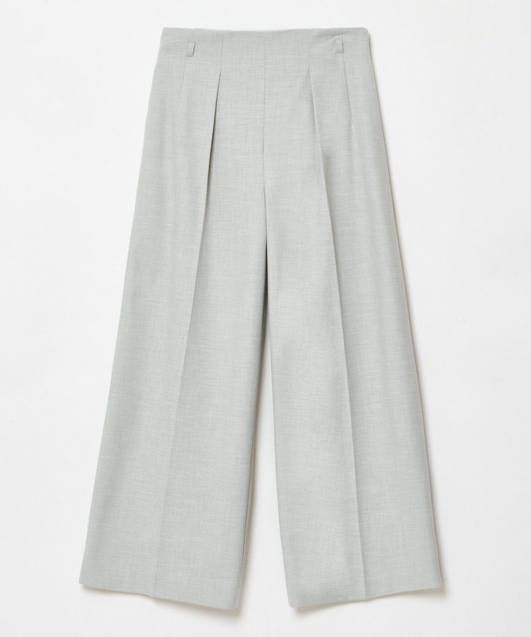 allureville ポリエステル/Wストレッチタックパンツ ライトグレー (91)