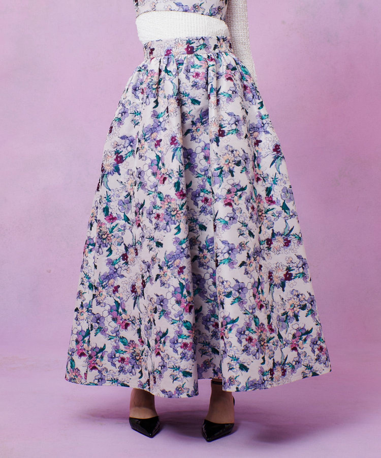 【3万円】ISETAN family sale フラワージャガード　スカート family ファッション 【3万円】ISETAN family sale フラワー