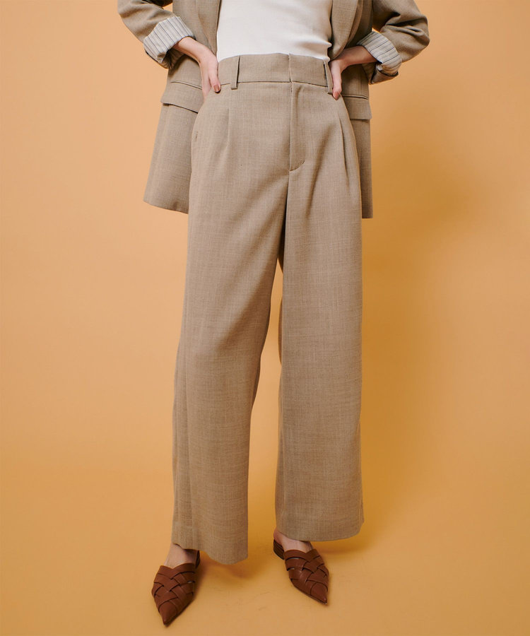 リネンライクタックワイドパンツ|allureville OFFICIAL SITE