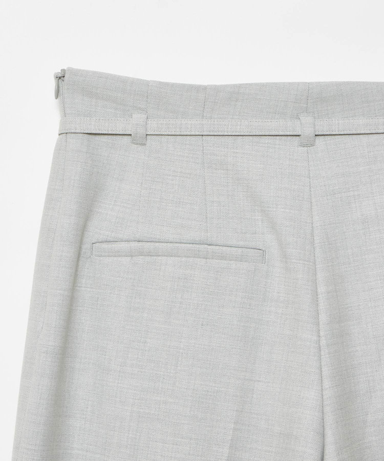 allureville ポリエステル/Wストレッチタックパンツ ライトグレー (91)