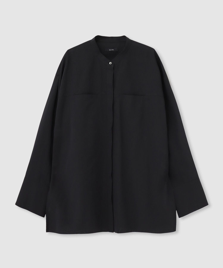 allureville ダンガリーバンドカラーシャツ ブラック (95)