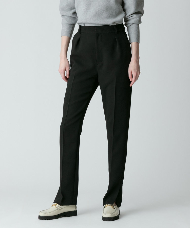 allureville サイドスリットテーパードパンツ ブラック (95)