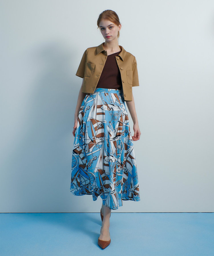 LOULOU WILLOUGHBY 【LOULOU WILLOUGHBY】シャンブレー半袖ジャケット キャメル (84)