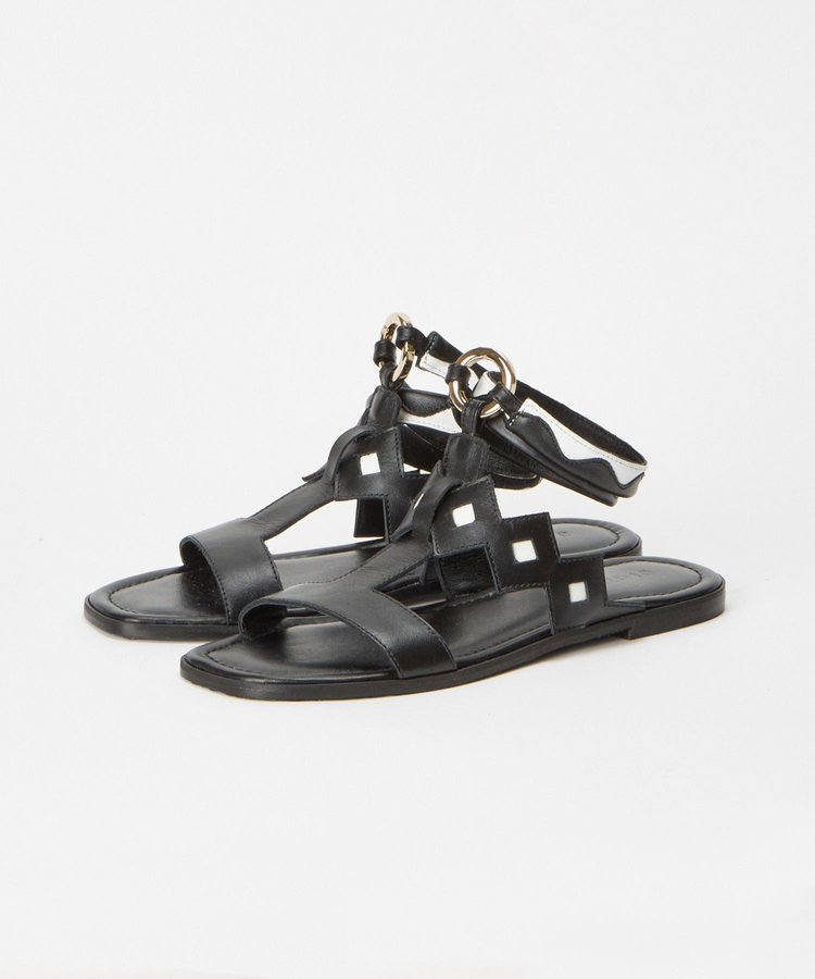 buying 【DI GAIA(ディガイア)】JANE FLAT SANDAL ブラック系 (98)