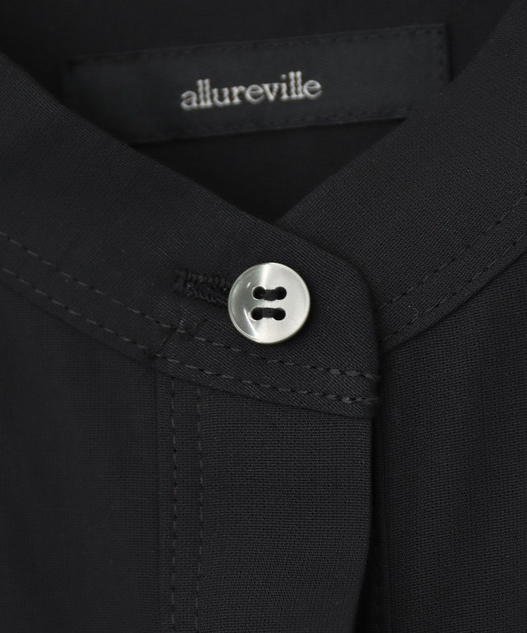 allureville ダンガリーバンドカラーシャツ ブラック (95)