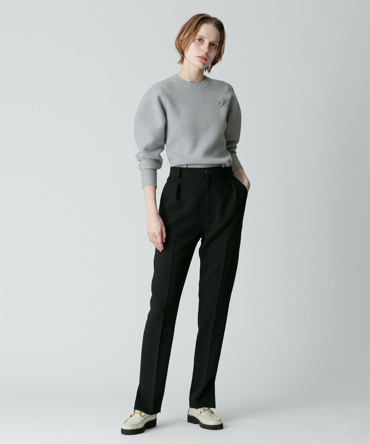 allureville サイドスリットテーパードパンツ ブラック (95)