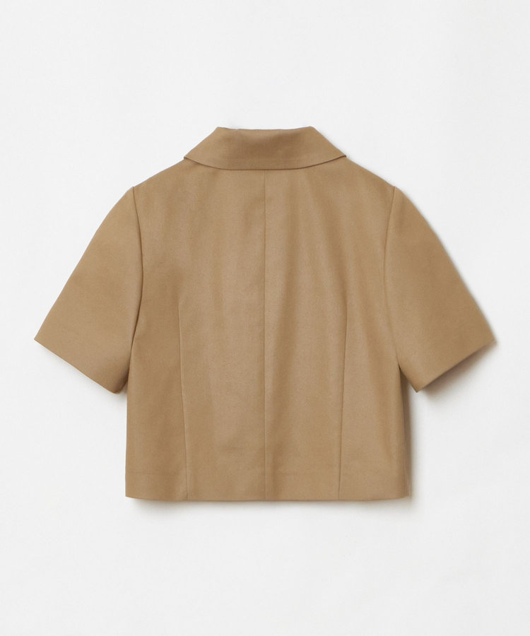 LOULOU WILLOUGHBY 【LOULOU WILLOUGHBY】シャンブレー半袖ジャケット キャメル (84)