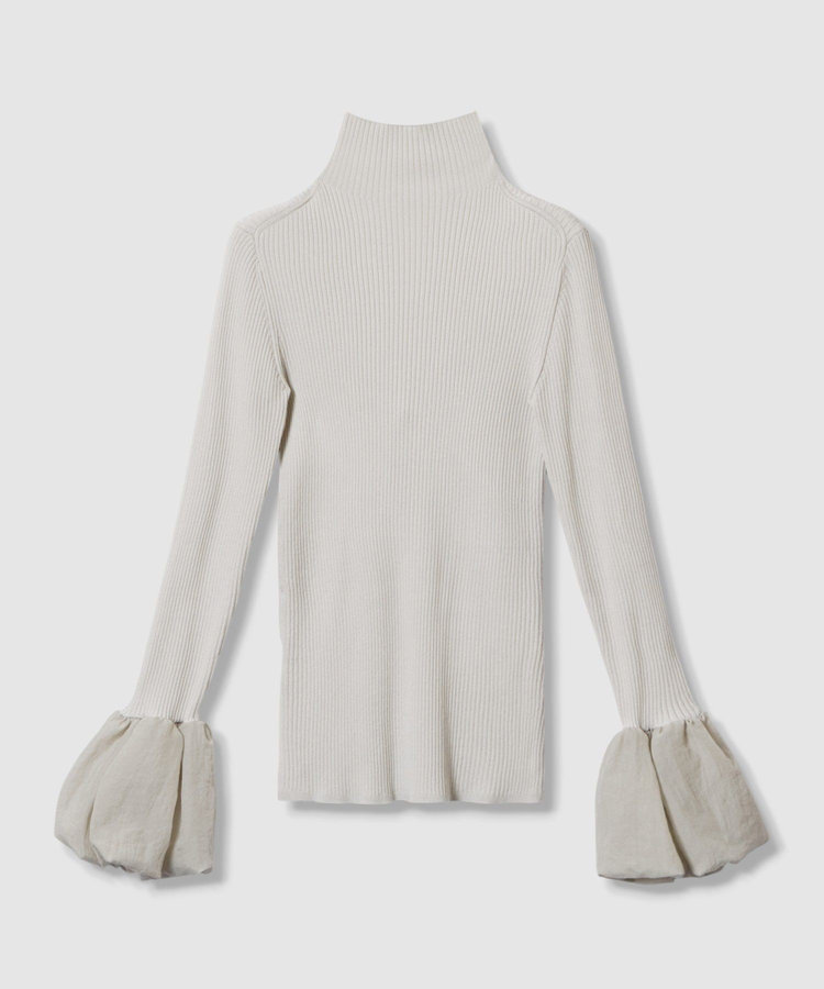 allureville タフタバルーンスリーブコンビプルオーバー ライトグレー (91)