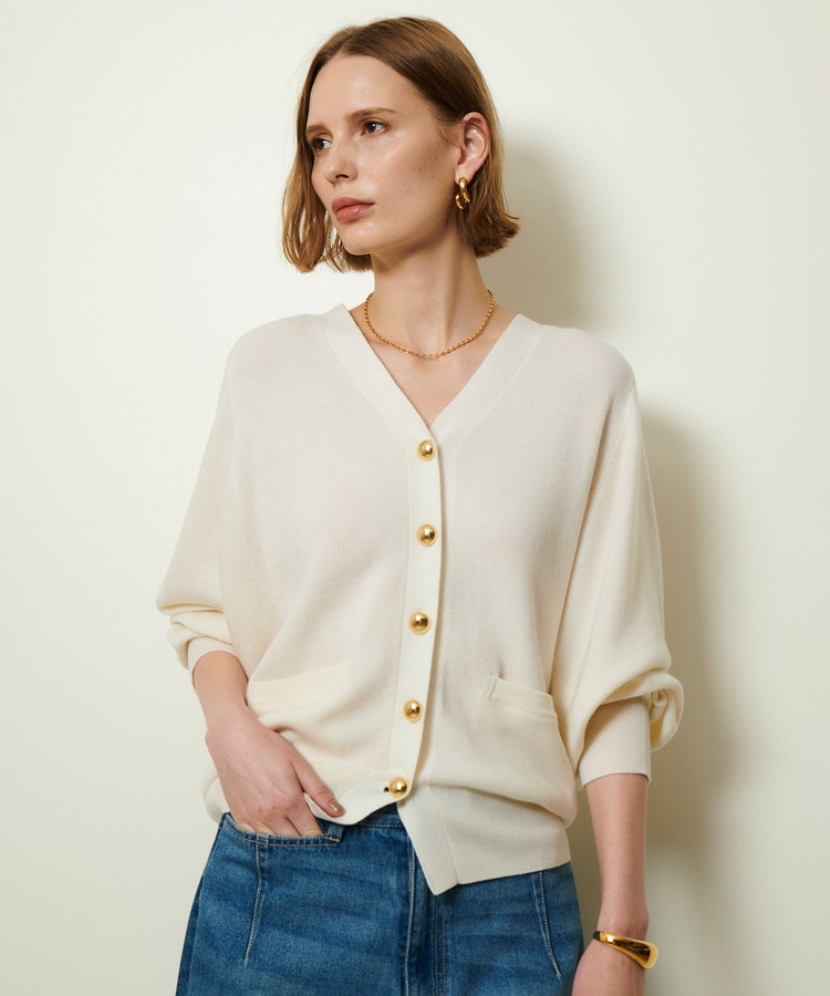 allureville ウールスムースカーディガン オフホワイト (02)