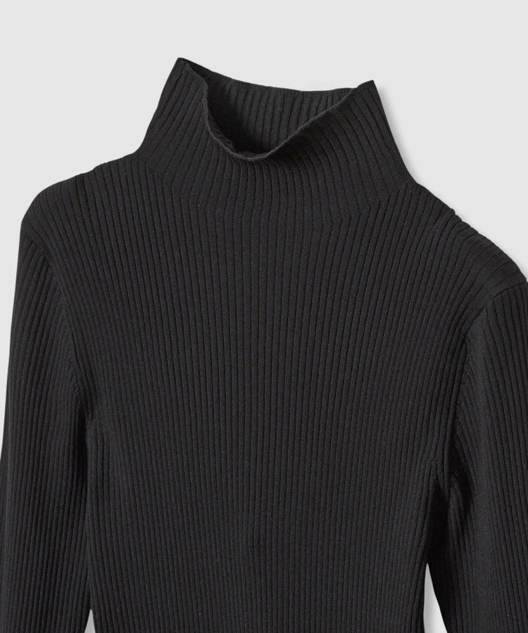 allureville タフタバルーンスリーブコンビプルオーバー ブラック (95)