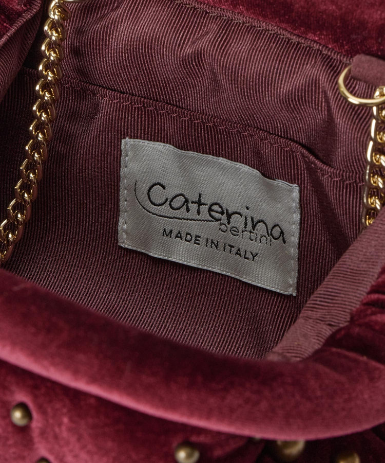 buying 【caterina bertini (カテリーナ ベルティーニ)】 STUDS VELVET クラッチバッグ ボルドー (44)