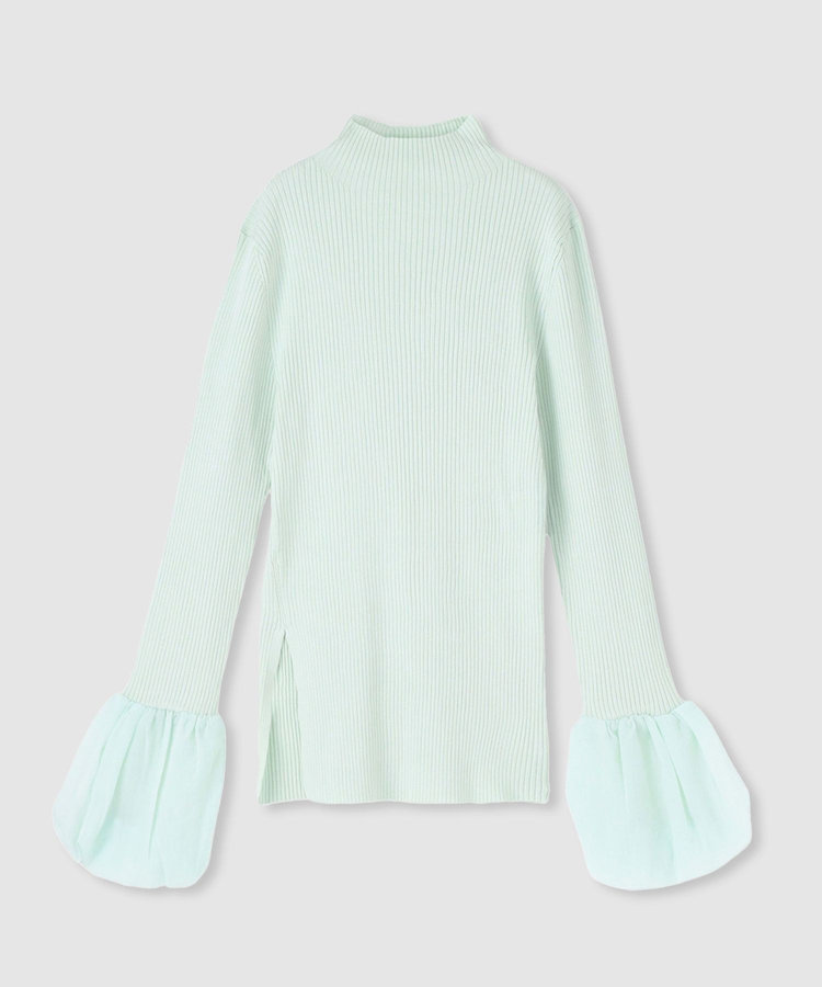 allureville タフタバルーンスリーブコンビプルオーバー ミントグリーン (73)