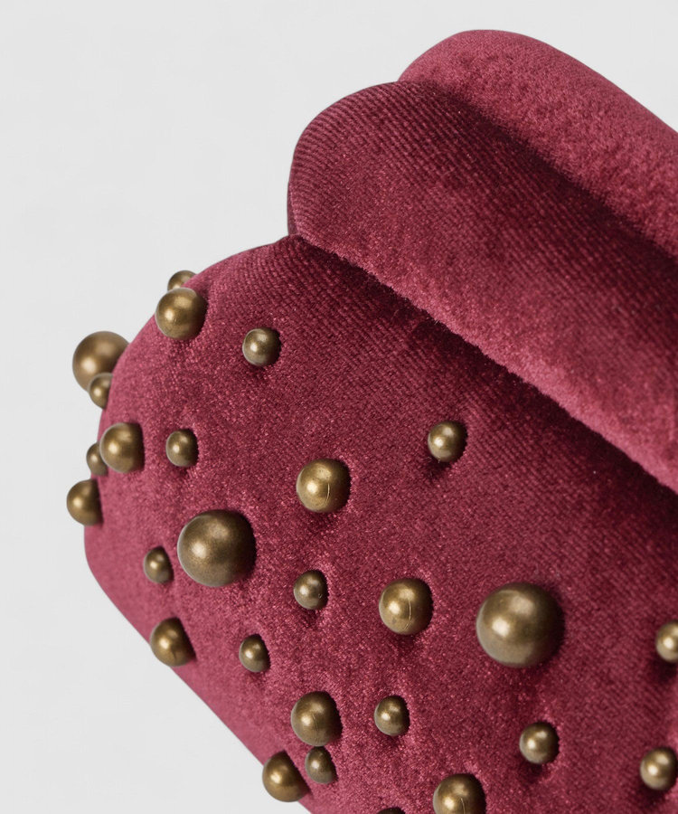 buying 【caterina bertini (カテリーナ ベルティーニ)】 STUDS VELVET クラッチバッグ ボルドー (44)