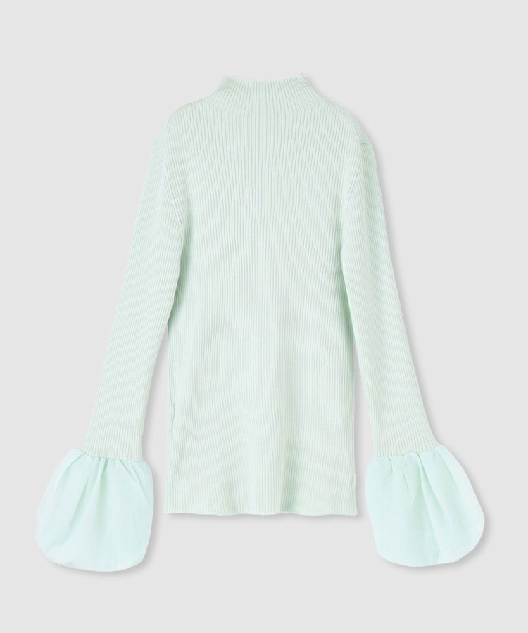 allureville タフタバルーンスリーブコンビプルオーバー ミントグリーン (73)