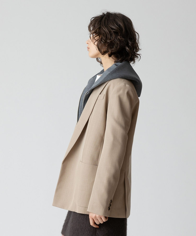allureville ウールボタンレスジャケット ベージュ (11)