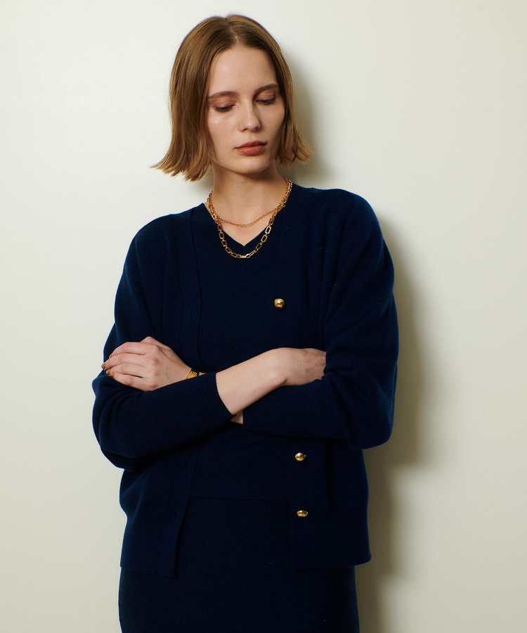 allureville ウールスムースカーディガン ネイビー (65)